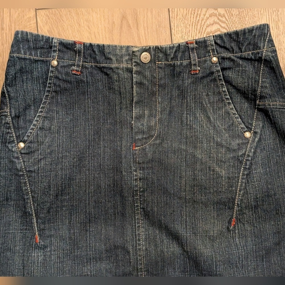 Marithe Francois Girbaud Skirt Womens 26 Dark Denim Maxi Ruffle Vintage Y2K 2000 - Picture 3 of 6